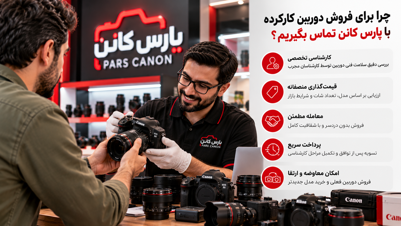 فروش دوربین کارکرده به پارس کانن؛ چطور دوربینت را با قیمت مناسب بفروشی؟ | پارس کانن