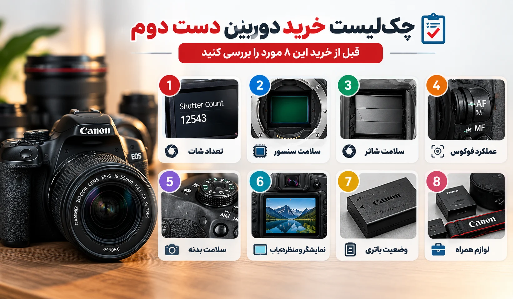 چک لیست خرید دوربین دست دوم