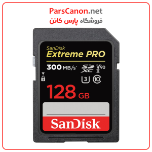 کارت حافظه سن دیسک Sandisk 128Gb Extreme Pro 300Mb/S Uhs-Ii Sdxc Memory Card | پارس کانن