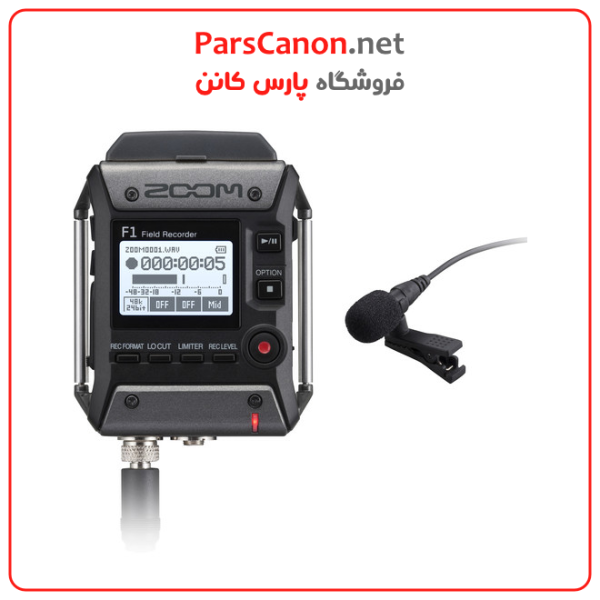 Zoom F1-Lp 2-Input / 2-Track Portable Field Recorder With Lavalier Microphone | پارس کانن