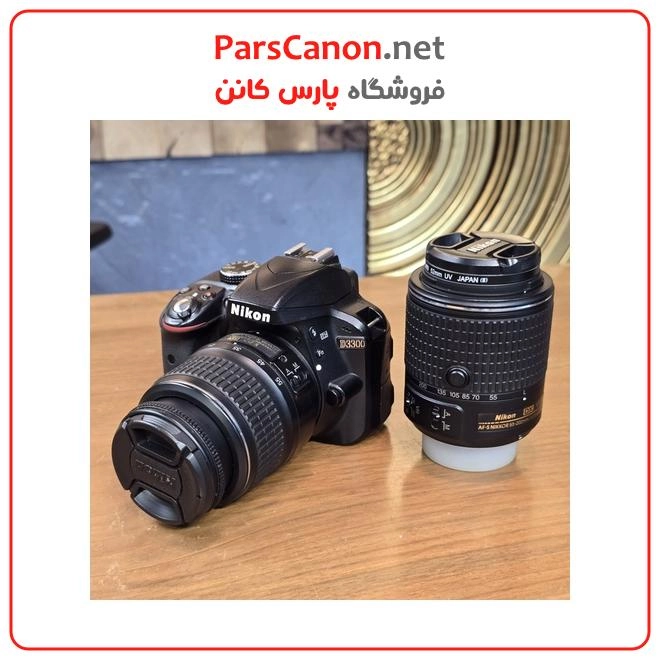 دوربین نیکون دست دوم مدل Nikon D3300 Kit 18-55mm + 200-55mm stock i7